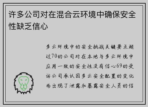 许多公司对在混合云环境中确保安全性缺乏信心 